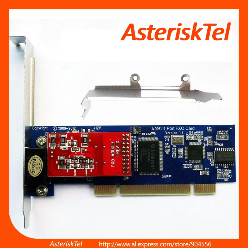 Карта X100P Asterisk с 1 портом FXO поддерживает систему pbx business voip|card business|card cardcard system |