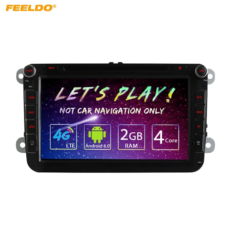 FEELDO 8 дюймов Android 6,0 (64bit) DDR3 2 г/16 г/4G LTE автомобильный DVD gps Радио Для VW Шарон/Amarok/Caddy/EOS