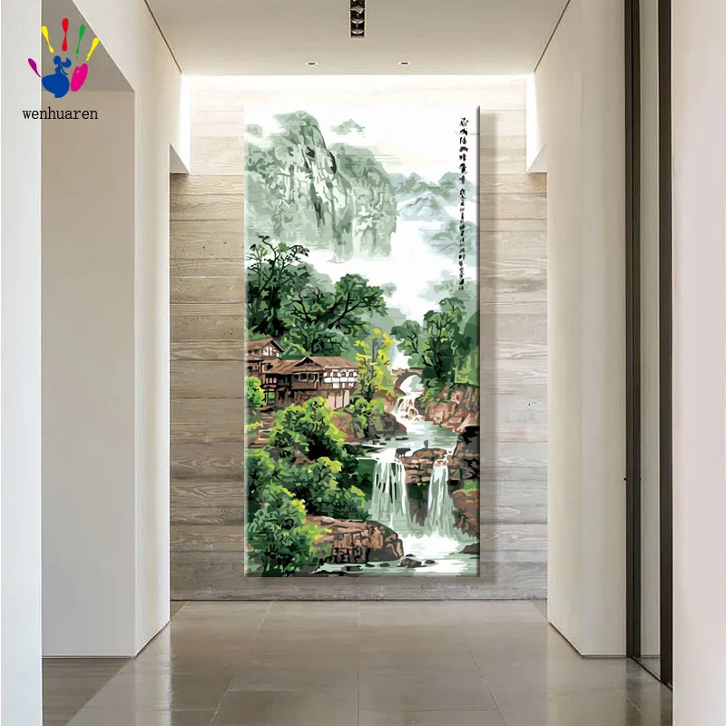 

Diy paint by numbers picture painting by numbers with kits Landscape painting Vestibule Filling and coloring Handmade Amusing