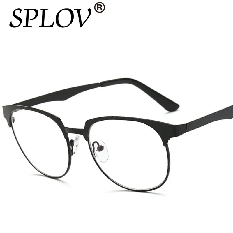 

Fashion Retro Classic Round Star Reading Half Frame Metal Semi-Rimless Clear Lens Glasses Plain Mirror Nerd Geek Eyewear