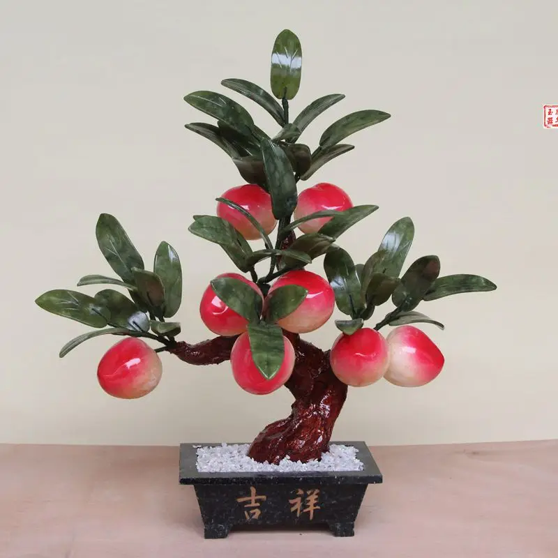 Jade bonsai ornaments 8 large peach tree ornaments Home Furnishing