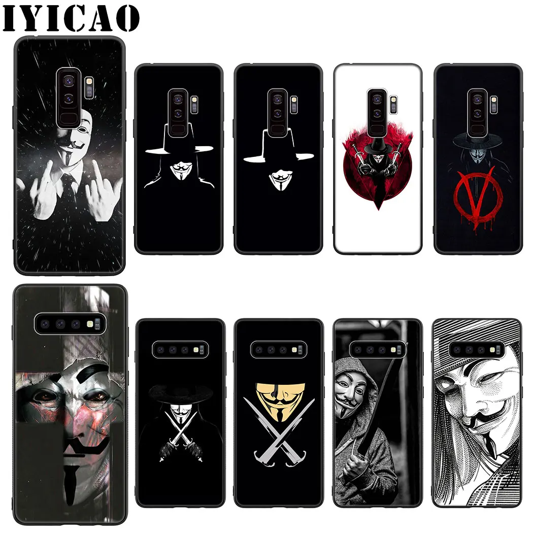 IYICAO V-Vendetta Маска Мягкий силиконовый чехол для samsung Galaxy S10 S9 S8 Plus S10e S6 S7 Edge телефона |