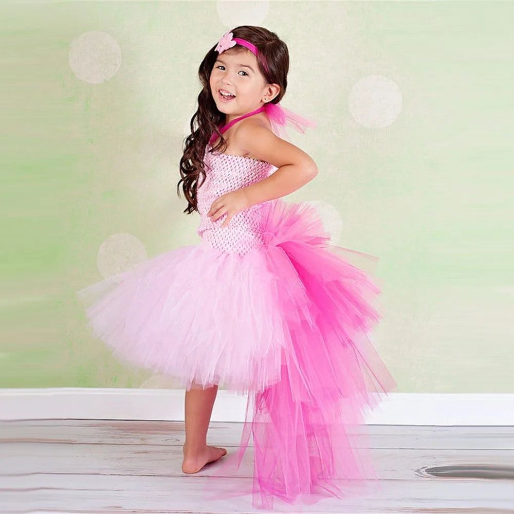 

Girl Princess Tutu Dress Unicorn Trailing Tulle Dress Kids Baby Girl Pageant Festival Birthday Party Wedding Flower Girl Dresses