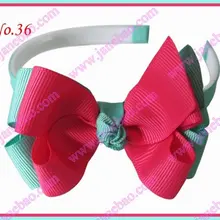 500 шт эксклюзивная повязка на голову для девочек 3-3," двухцветная двойная заколка для волос с бантом