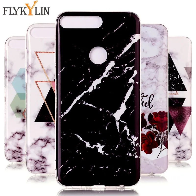 For Huawei Y7 Pro 2018 Case Honor 7C 5.99 Granite Marble Soft TPU Cover Prime Silicon LND-L29 |