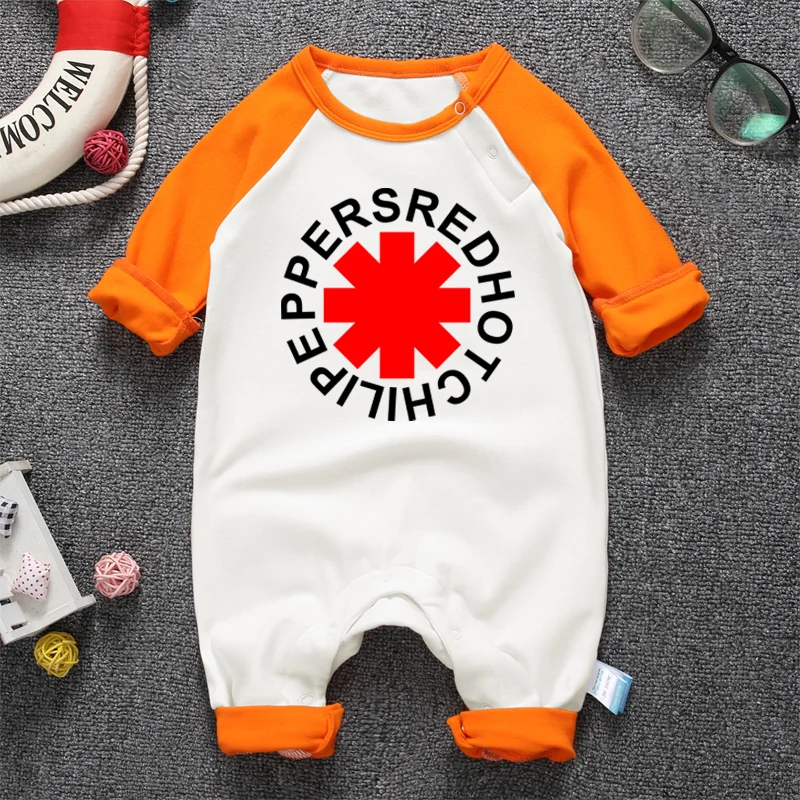 طفل رضيع رومبير 2017 الربيع طفلة الأحمر الفلفل الحار طباعة الوليد الرضع طويلة الأكمام حللا 100% القطن