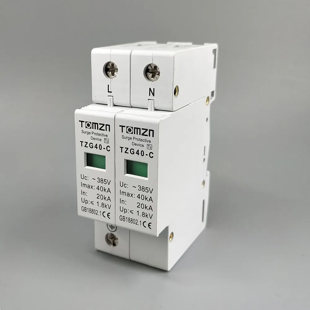 AC SPD 1P+N 20KA~40KA C ~385V House Surge Protector protection Protective Low-v