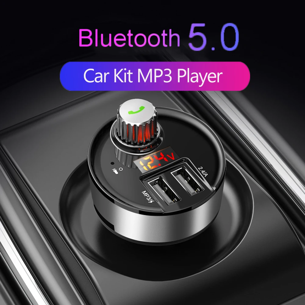 JINSERTA Беспроводной Bluetooth V4.2 fm-модулятор громкой автомобильного MP3 аудио плеер 3.1A Dual USB Зарядное устройство Поддержка TF USB музыка