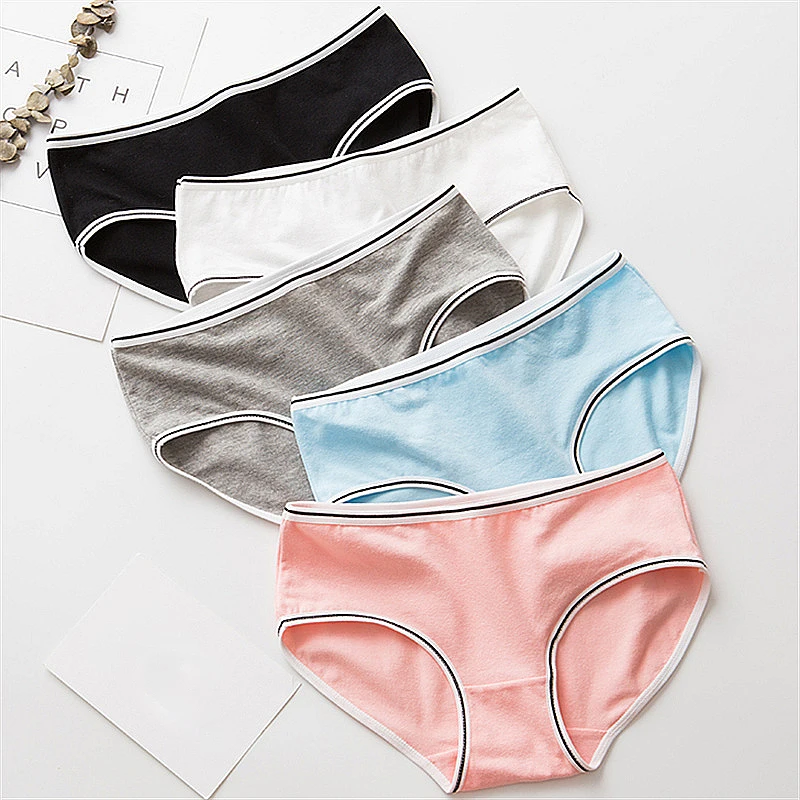

FASHION 1PC Breathable underwear pink thong kawaii women's cotton panties multi-color comfortable briefs soft sweat-absorbent