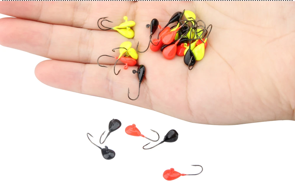 Spinpoler 12PcsLot Winter Ice Fishing Lure Mini Metal Lead Head Hook Bait Jigging Lure Hooks High Quality For Fishing Tackle  (1)