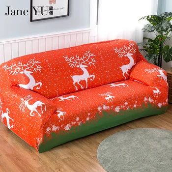 

JaneYU Christmas pattern 2019 New Arrived Slipcovers Cheap Cloth Printed Art Spandex Loveseat Sofa Couch Covers Home Decoration