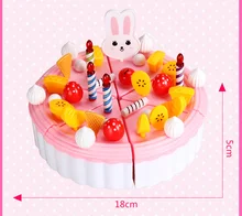 HOGNSIGN juego de té de plástico para niños, Set de cocina para cortar tartas de cumpleaños, juego de simulación, platos de Comida, Juguetes, material didáctico, 43 Uds.