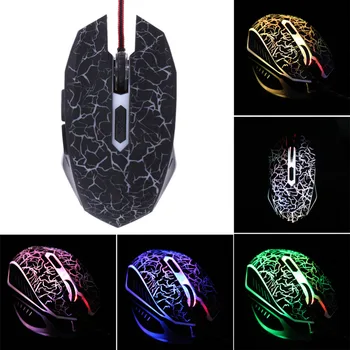 

PC Gaming Mouse Adjustable Colorful Backlight 4000DPI Optical Wired Gaming Game Mice Mouse for Laptop PC