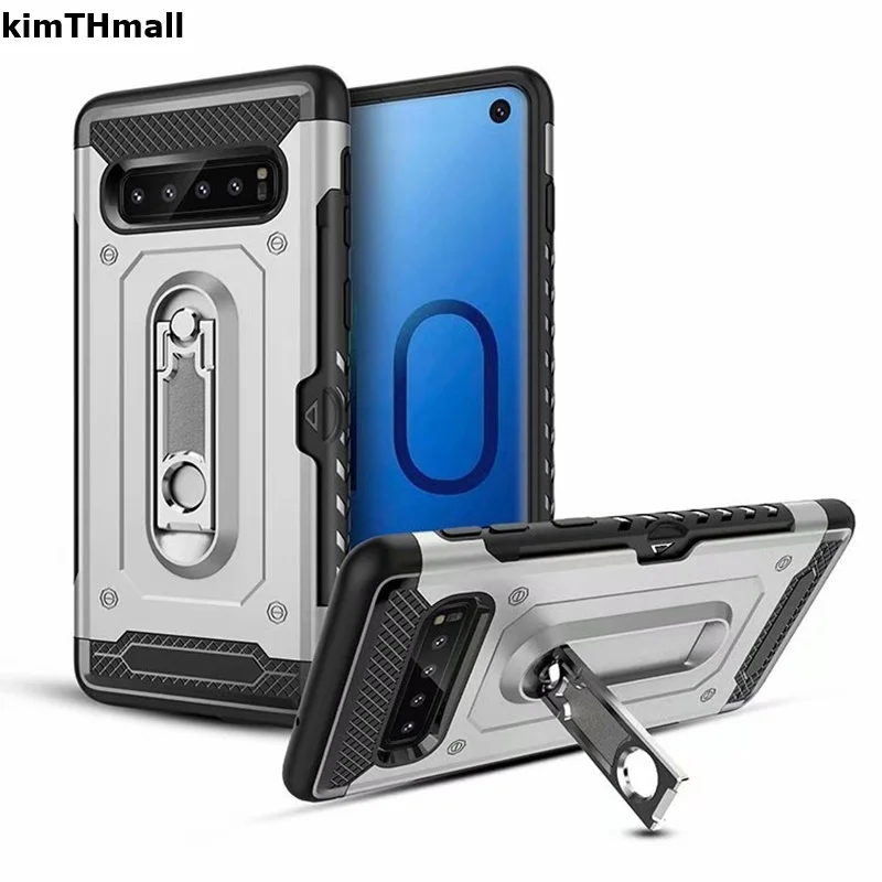 

Case For Samsung Galaxy S10 Cover S10 Plus Armor Shock proof Kickstand Card slot Soft case for Galaxy S10 lite case kimTHmall