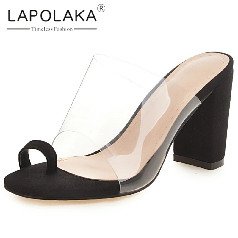 

Lapolaka Brand New Fashion Plus Size 34-48 Ladies High Heels Slip On Shoes Woman hot sale Party Office Luxury Summer Mulers