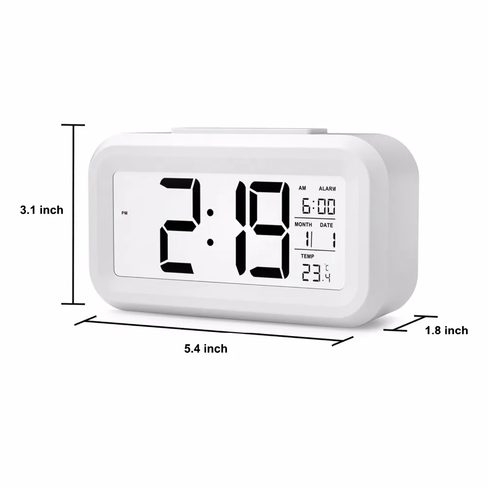  Kohree Touch Sensor Alarm Clock Led Digital Clock Snooze Temperature Date LCD Display Desk Soft Nig
