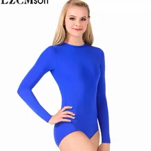 LZCMsoft женские трико с застежкой в промежности с длинным рукавом для девочек, спандекс, лайкра, черные гимнастические трико, боди, танцевальные костюмы для взрослых