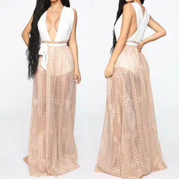 

2019 Women Chiffon Sheer High Waist Skirt Maxi Long Pleated Beach Style Skirts Summer