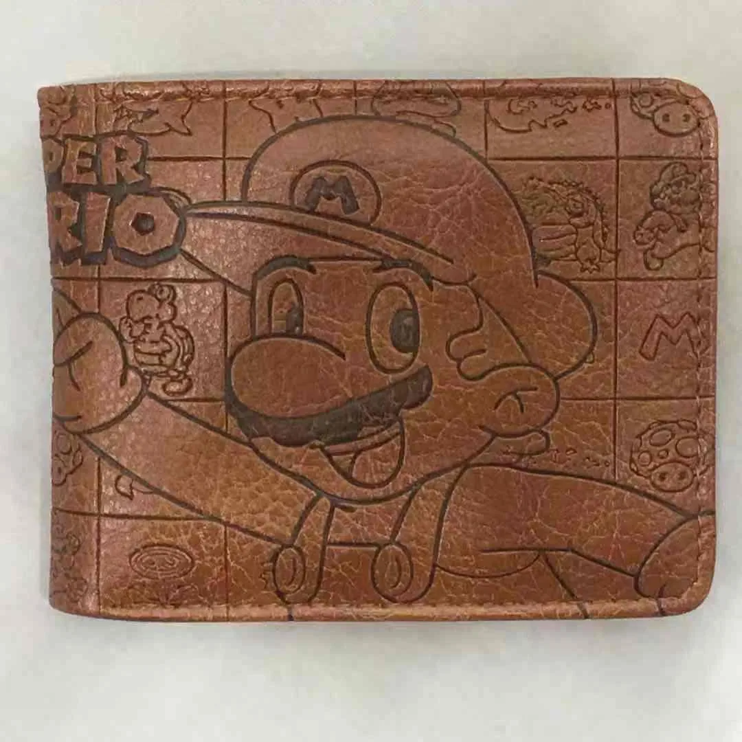 

Super Mary wallet PU leather men's embossed wallet cartoon Mario student wallet