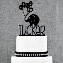 Фотофоны на заказ с изображением слона фигурки жениха и невесты; персонализированные имя ребенка украшение для именинного торта для подарков для будущей матери для крещения ребенка вечерние украшения