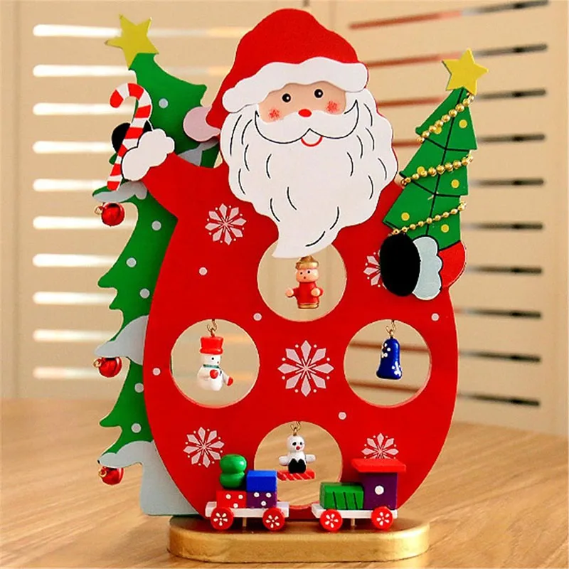 

Wooden Decoration Ornament Durable Santa Claus Snowman For Christmas Party Table Home @LS OC22