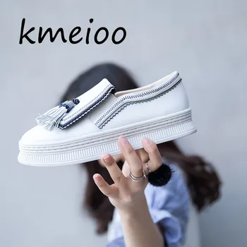 

Shoes Fringe 2018 New brand women genuine Leather flats casual female Moccasins Spring Summer lady loafers Women Driving Shoes