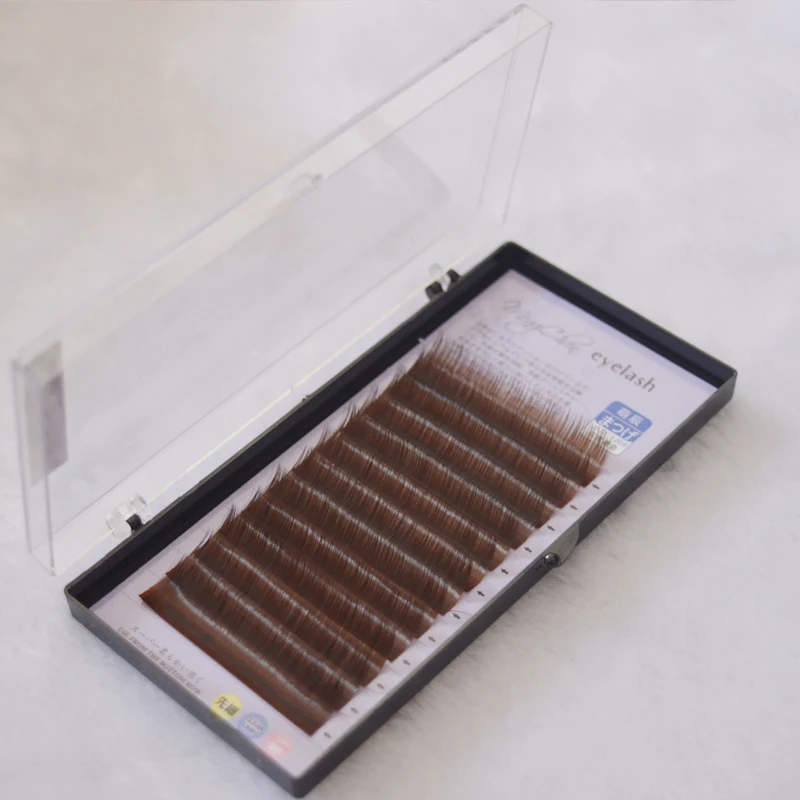 

QSTY 0.07/0.10 B C Brown False Eyelashes Natural Soft Individual Eyelash Extension Colored Fake lash Mink Eyelashes Extension
