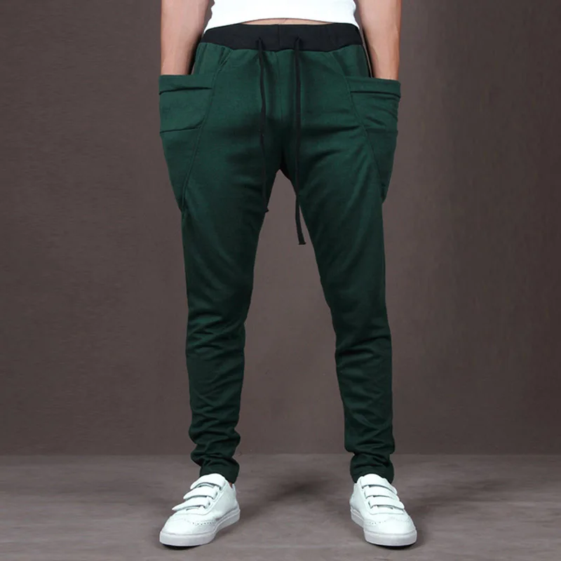 Новые мужские спортивные штаны-шаровары, повседневные Модные Мешковатые стильные штаны в стиле хип-хоп для бега - Цвет: Зеленый