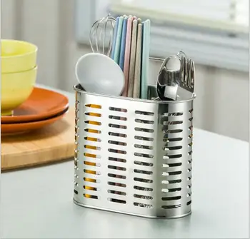 

1PC Stainless Steel Chopsticks Rack Hanging Cage Kitchen Drainer Household Multifunctional Chopsticks Tube Basket OK 0558