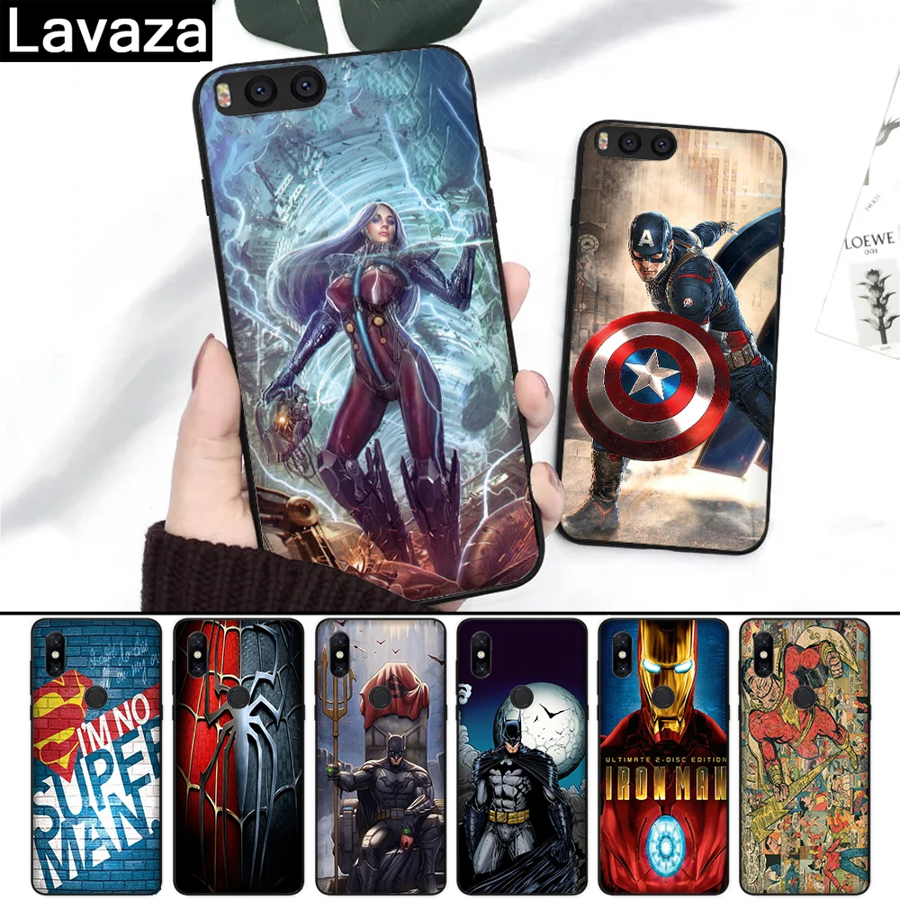 

Lavaza spiderman iron man super captain Silicone Case for Xiaomi Redmi 4A 4X 5A S2 5 Plus 6 6A Note 4 Pro 7 Prime