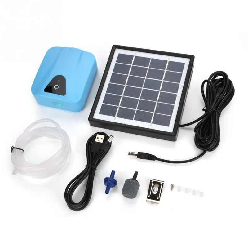 Solar Powered Aquarium Air Pump Waterproof USB Oxygenator Aerator Air
