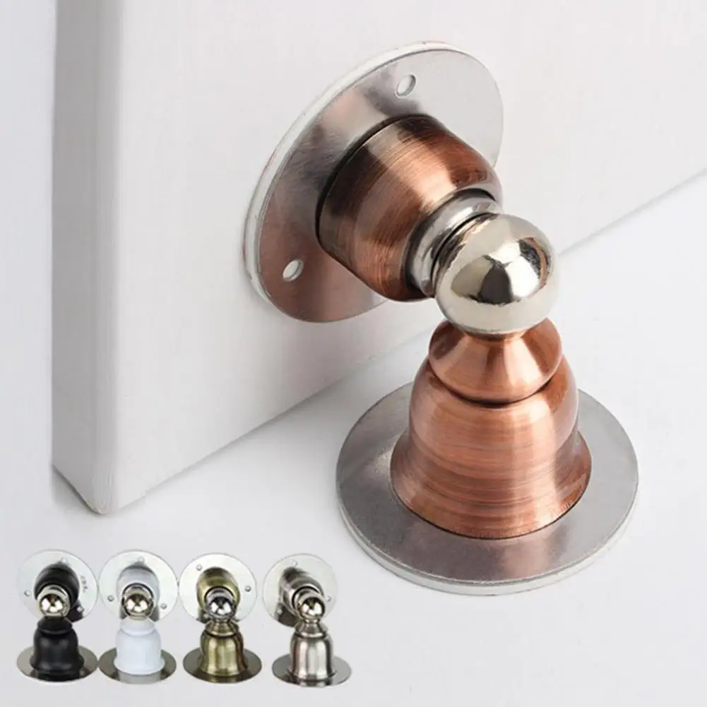 

Door Stopper Punch Free Stainless Steel Anti Collision Magnetic Door Holder Wall Suction Doorstop Double Sided Adhesive Tape