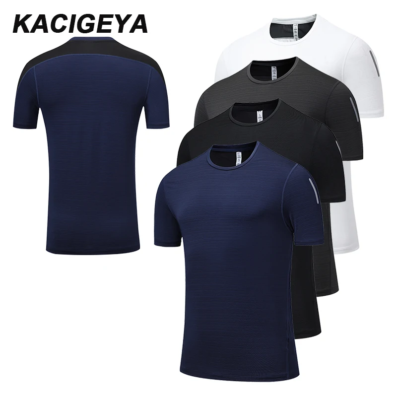 

Men Short Sleeve Training Fitness Summer Running T Shirt Workout Man Sports Tshirts Breathable Outdoor Gym Compression Tee