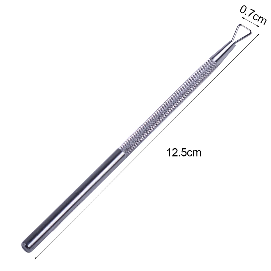 Stainless Steel Cuticle Nail Pusher Removal Sticks Rod Acrylic Triangle Design UV Gel Nail Polish Lacquer Cleaner Manicure LA508