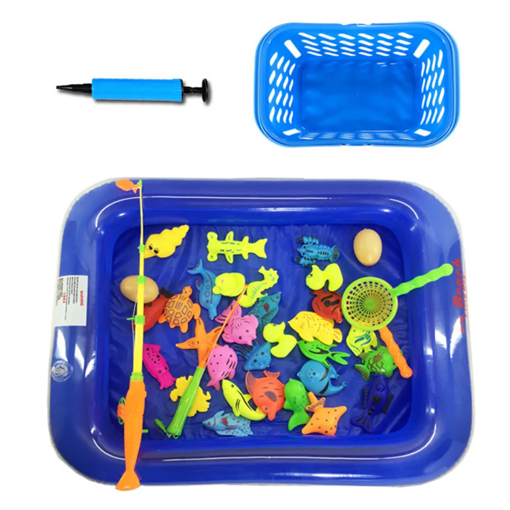 35 шт. надувной бассейн Магнитный Рыболовный набор игрушек пляжный бассейн летние игрушки для открытого воздуха детские рыболовные игрушки для детей, подарки