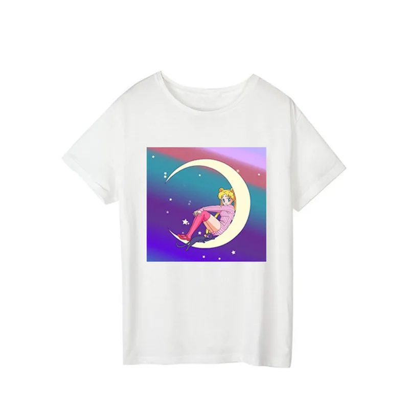 Sailor Moon Summer New Fashion T Shirt Women Harajuku Short Sleeve Women Kawaii Japanese Anime Aesthetic graphic tees tops