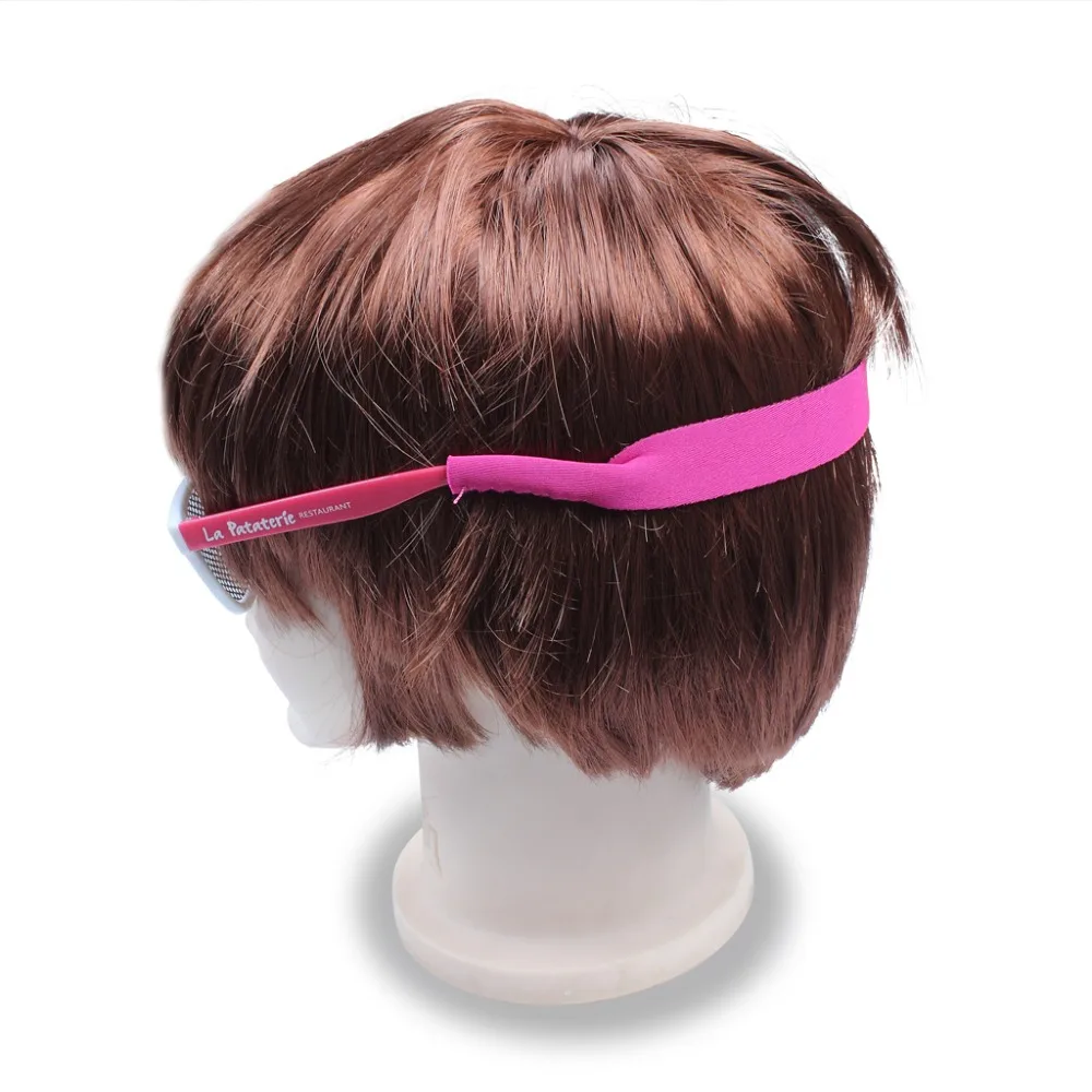 10 x Детские неопреновые очки для детей, солнцезащитные очки, очки для очков, ремень безопасности, держатель шнура, 3 цвета, черный/синий/розовый, размер 28x2 см