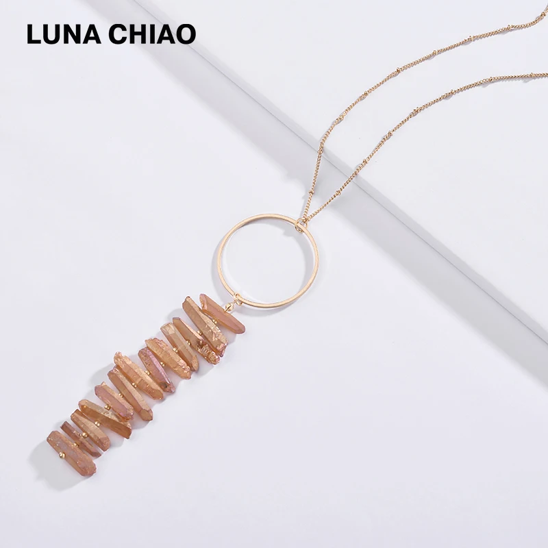 LUNA CHIAO 2019 Новое поступление ювелирных изделий натуральный металлический кварц