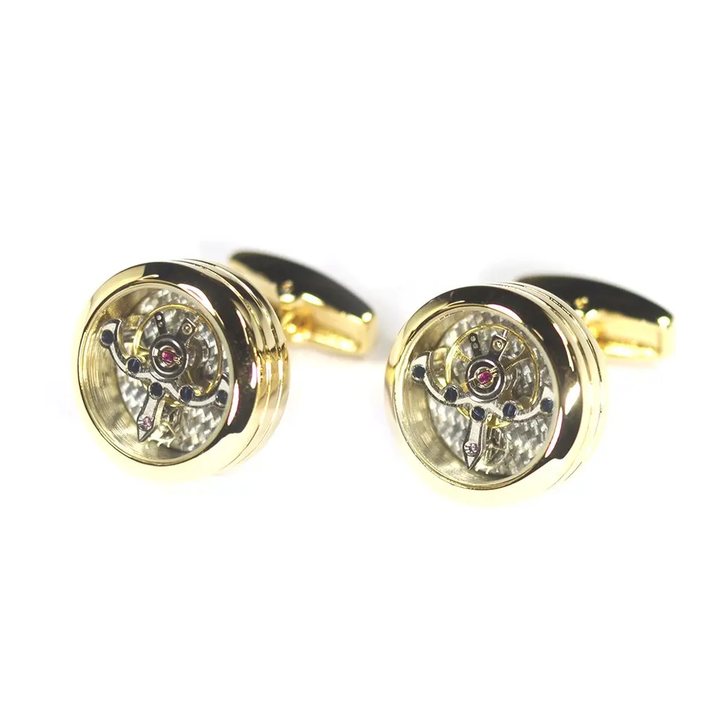 

KFLK Jewelry Cuff Button Cufflinks For Mens Brand Watch Mechanical Tourbillon Movement Cuff Link High Quality Free Shipping