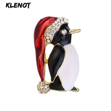 Милый пингвин, рождественские броши, стразы, шляпа, животное, брошь на булавке, рождественский пингвин, эмалированная булавка, украшение для детского платья, ювелирные изделия