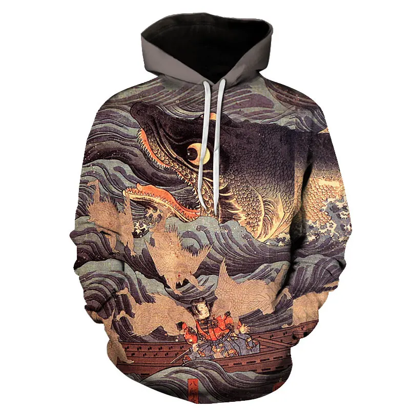 

2018 Fish Print Hoodies 3d Anime Men Hoodies Male Sweatshirts Women Brand Pullover Fashion Tracksuits Drop Ship Hoodies