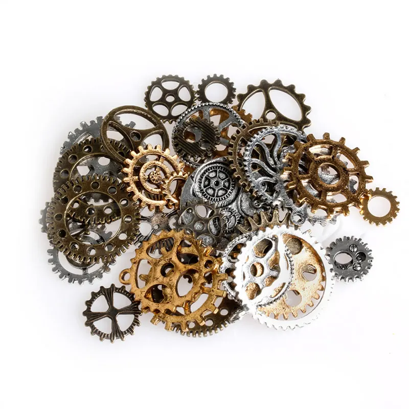 42Pcs Pack Mix Alloy Mechanical Steampunk Cogs Gears DIY Pendant Jewelry Craft