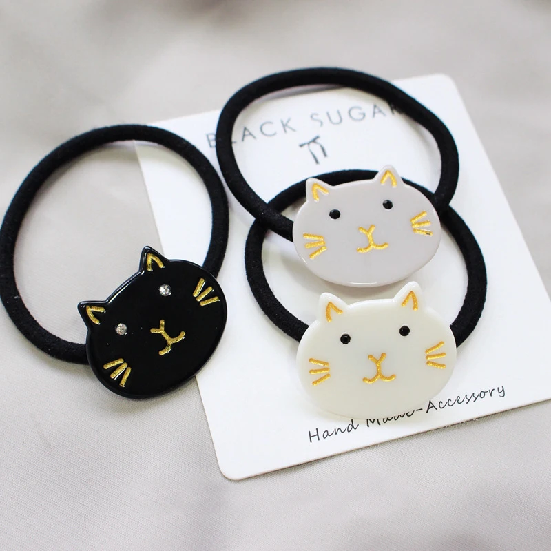 Cute Acetate Cat Hair Accessories Ring Elastic Bands Girls Gum Ponytail Holder | Детская одежда и обувь