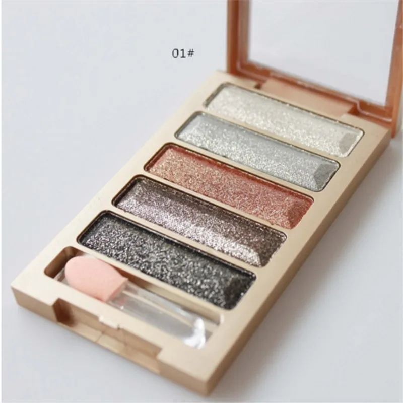Professional Eye Makeup 5 Colors Eyeshadow Palette Gold Smoky Cosmetics