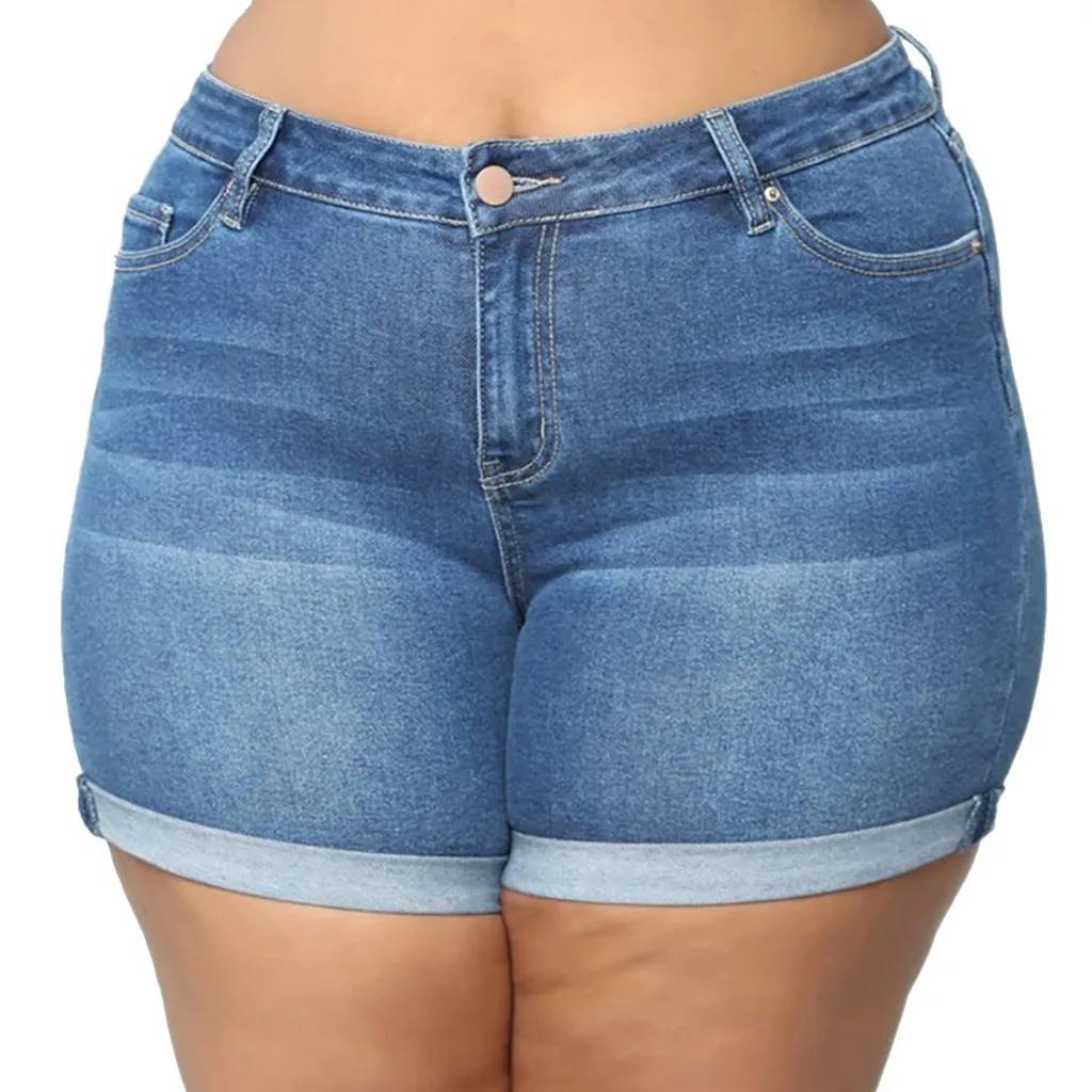 Новинка, женские летние шорты, плюс размер 5XL, джинсы, обтягивающие, средняя талия, короткие джинсы, брюки с карманами, потертые, szorty damskie