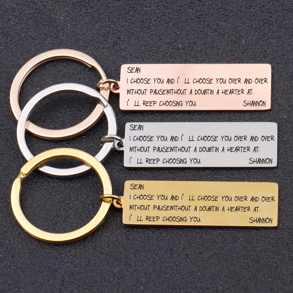 Name Customized Key Chain &quotI Will Choose You&quotFor Couple Love Keyring Gift Jewelry Girlfriend Bag Charm Boyfriend Present | Украшения