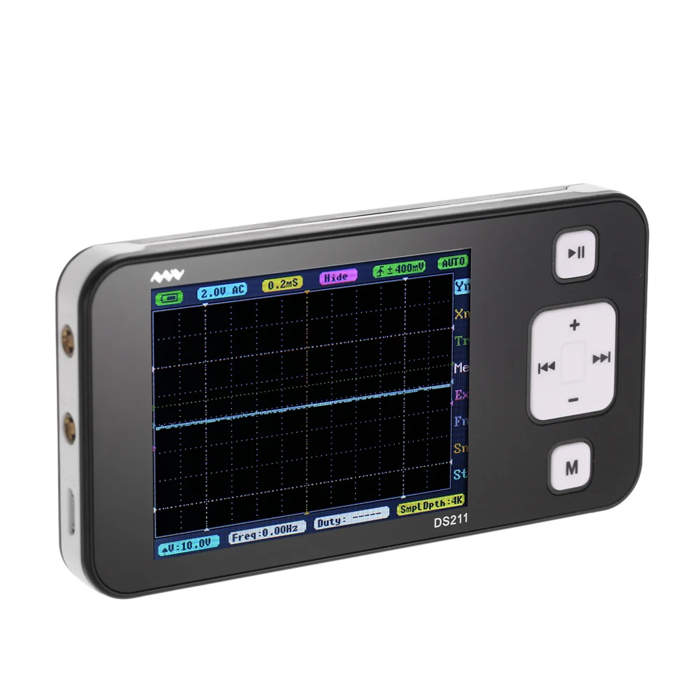 

200KHz 1MSa/s TFT Display Portable Mini ARM DSO211 Pocket-Sized Handheld Digital Storage Oscilloscope USB Interface