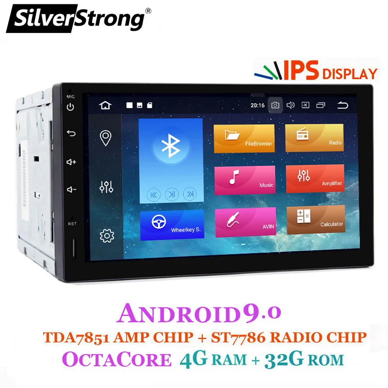 Clearance SilverStrong Android9.0 IPS screen 2Din Universal Car DVD GPS 4GB RAM Car Radio 2 din 7 inch car Stereo auto Radio option 2/16G 1