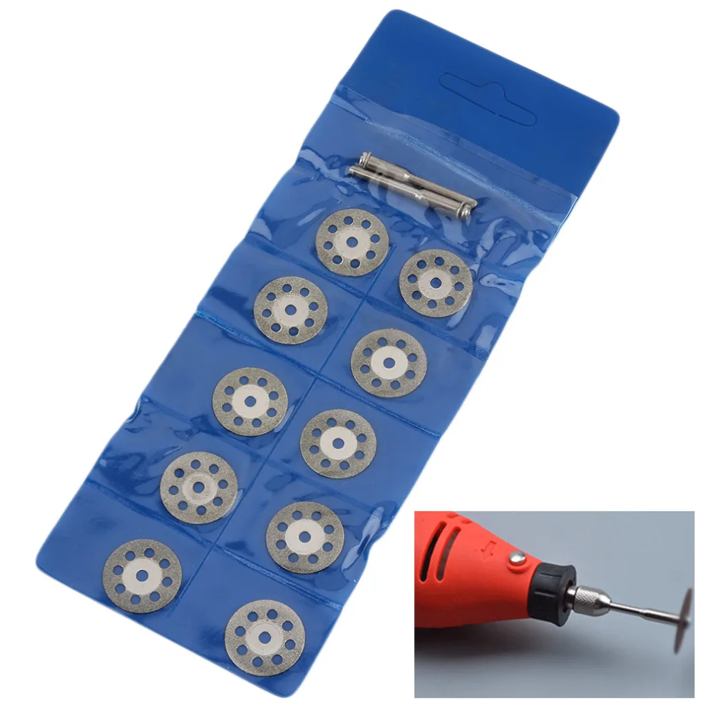 12Pcs Rotary Tool 22mm Circular Saw Blades Cutting Wheel Discs Mandrel