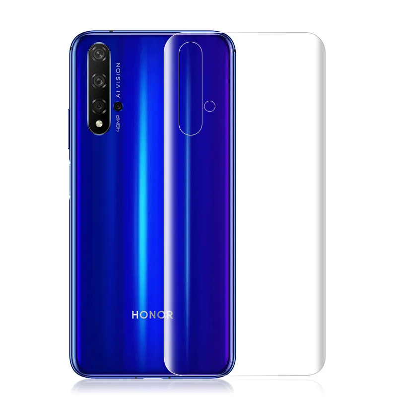 9D пленка для полного покрытия для huawei Honor 20 Pro защита для экрана Гидрогелевая Передняя пленка+ задняя пленка+ стекло для объектива камеры для Honor 20 - Цвет: Back 9D Film Only